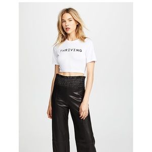 Baja East Baby Doll Tee Thriving White Crop Top